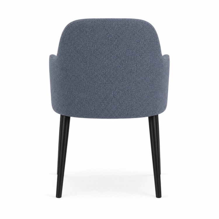 Krzesło TULIP SUPREME tapicerowane tkaniną VINCI denim - widok z tyłu