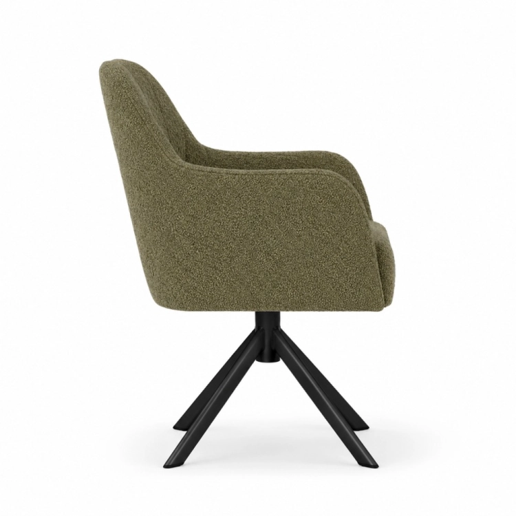Krzesło TULIP SUPREME TWIST tapicerowane tkaniną VINCI – widok z boku