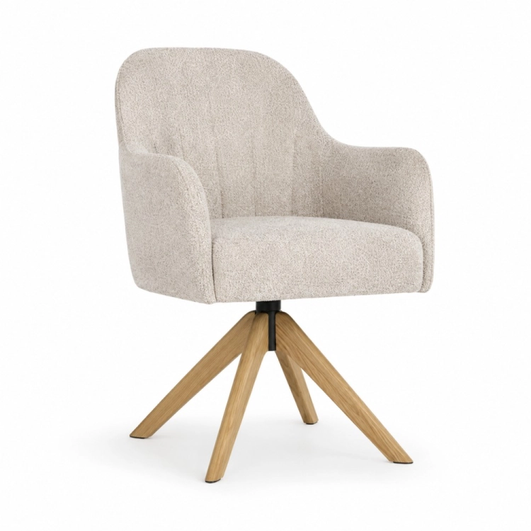 Krzesło TULIP SUPREME WOOD tapicerowane tkaniną VINCI