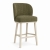 SHELLY PRO SUPREME - wysoki hoker z oparciem tapicerowany do wyspy 100 cm taupe nogi