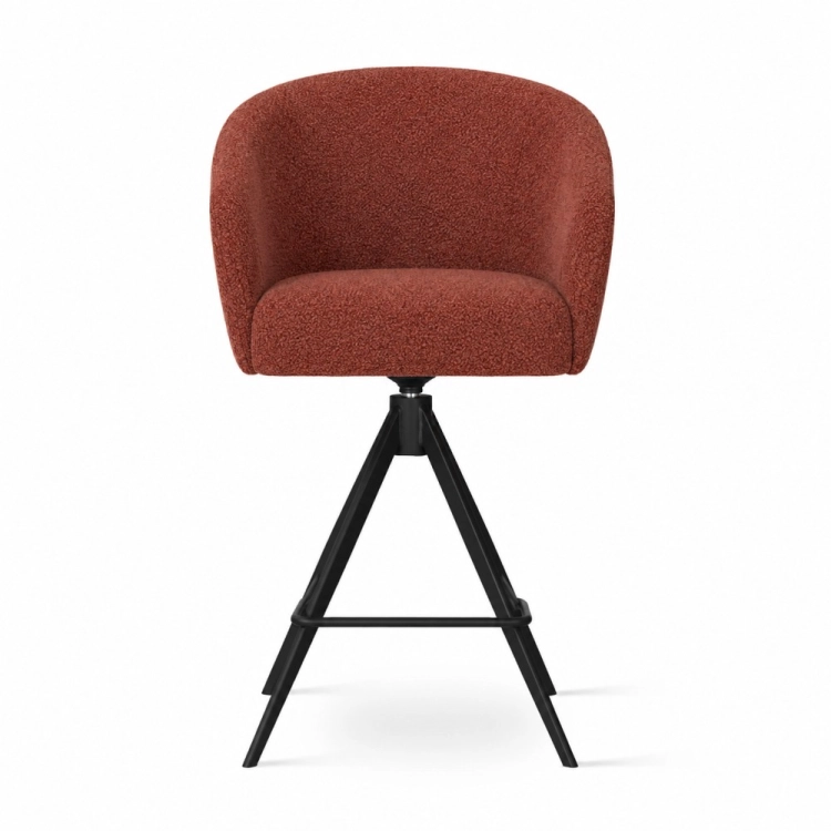 SENI SUPREME TWIST - wysoki tapicerowany hoker obrotowy terakota front