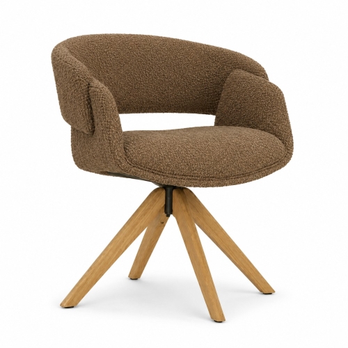 Krzesło obrotowe SOREN WOOD VINCI – lity dąb, widok front skos