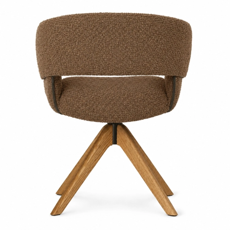 Krzesło SOREN WOOD VINCI – designerska forma i dębowa podstawa, widok z tyłu nowe-meble.pl