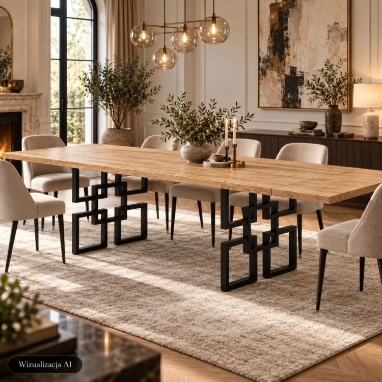 Stół dębowy SOHO z litego dębu 200-280×90 cm
