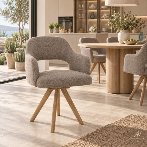 LUNA WOOD – krzesło obrotowe MALOY w eleganckiej jadalni – nowe-meble.pl