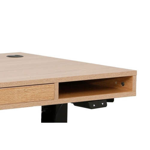 Biurko AUSTIN dąb naturalny z półkami szufladą i USB