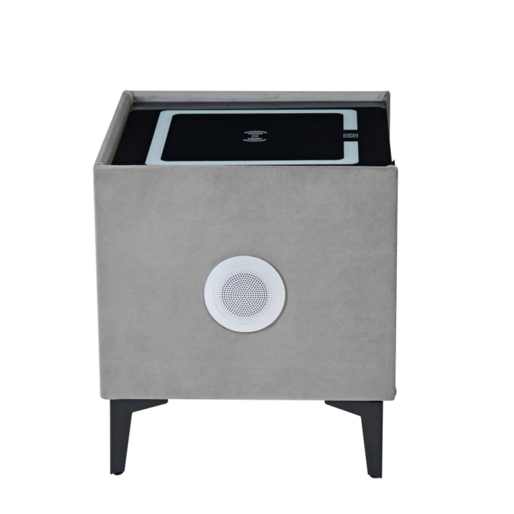 NOX SMART GREY velvet Davis Riviera 91 czarne metalowe nogi