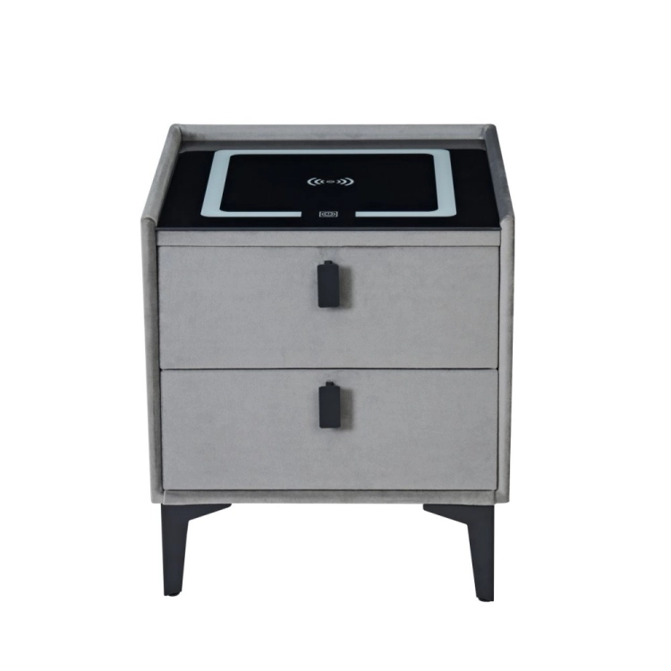 NOX SMART GREY velvet Davis Riviera 91 czarne metalowe nogi