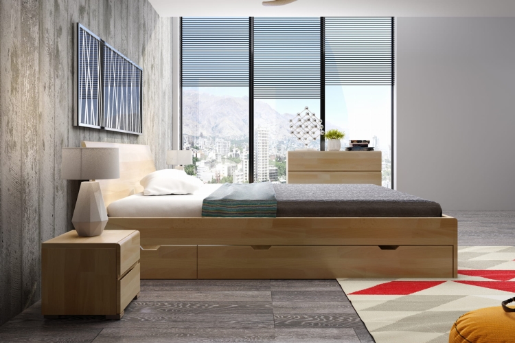Łóżko bukowe Vestre MAXI DR z szufladami 120x220 cm wysokie nowe-meble.pl Łódź 2.jpg