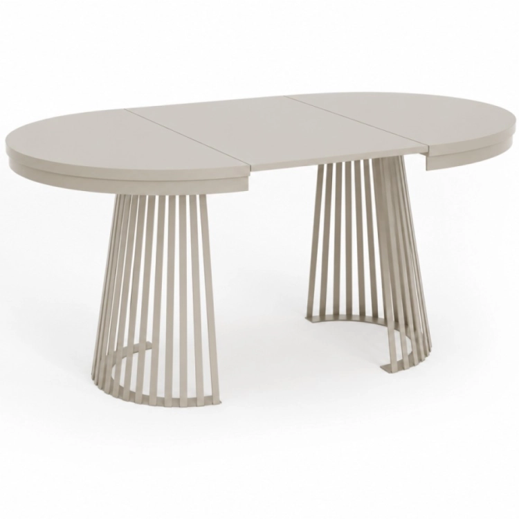 Stół LIVIA CASHMERE 100–300 cm okrągły rozkładany kaszmir – nowe-meble.pl