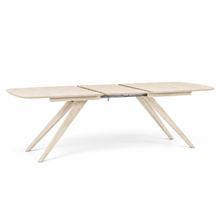 Stół MARTIN 180–280 × 100 cm fornir dębowy bielony – nowe-meble.pl