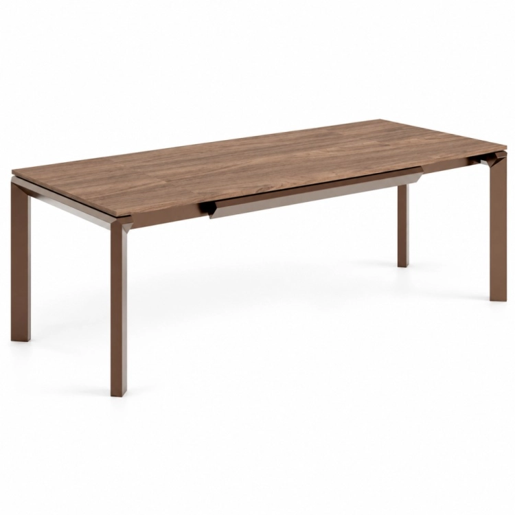Stół SAFONA rozłożony 270 × 90 cm orzech brąz – nowe-meble.pl