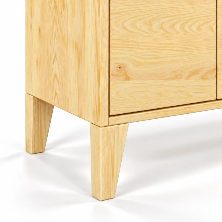 Komoda AGAVA naturalne lite drewno sosnowe detal nogi nowe-meble.pl