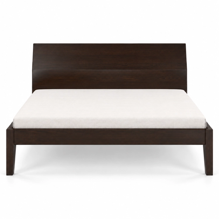 Łóżko AGAVA bukowe wenge 200x200 cm widok frontalny nowe-meble.pl