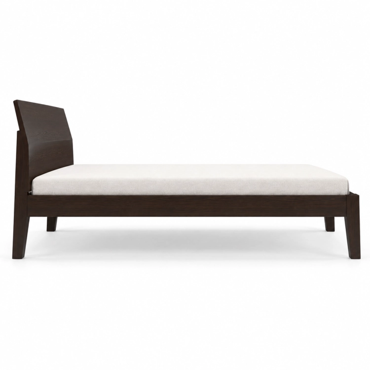 Łóżko drewniane AGAVA bukowe wenge 200x200 cm widok z boku nowe-meble.pl