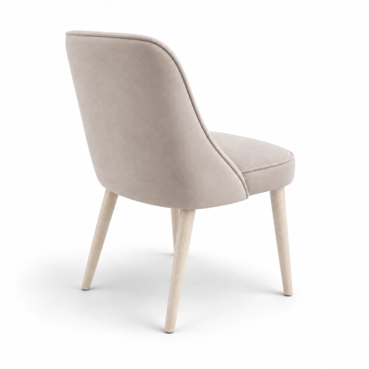 Krzesło CALMO WOOD MATT VELVET 06 bielone nogi widok z tyłu nowe-meble.pl
