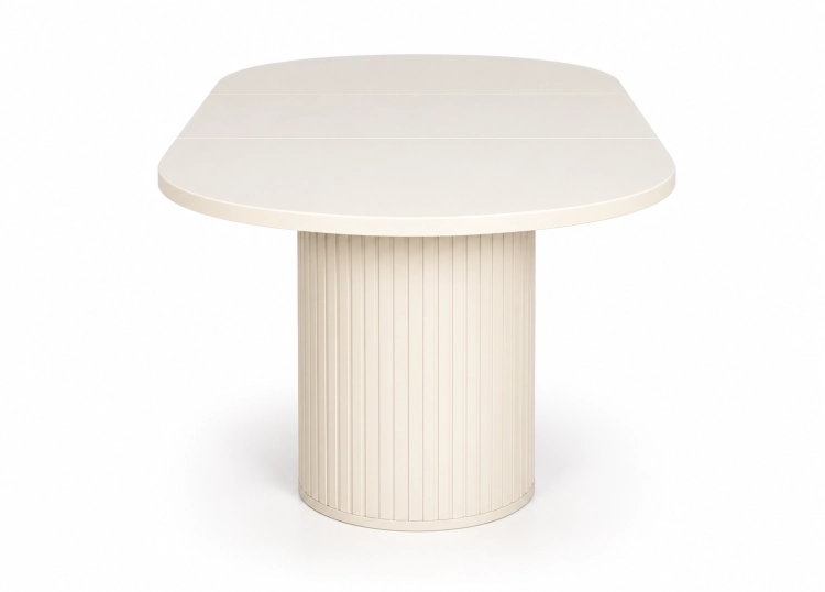 Minimalistowy stół jadalniany z ryflowaną podstawą.png
