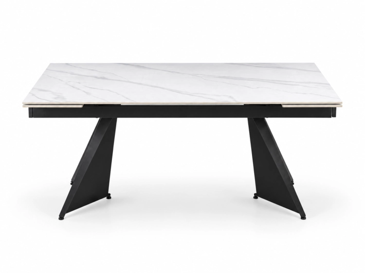 Stół MONTARO BLACK 160 × 90 cm czarny spiek marmurowy i metalowe nogi – nowe-meble.pl