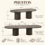 Stół PRESTON OVAL PREMIUM szkic wymiarowy 200–300 × 110 cm dwie wkładki po 50 cm – nowe-meble.pl