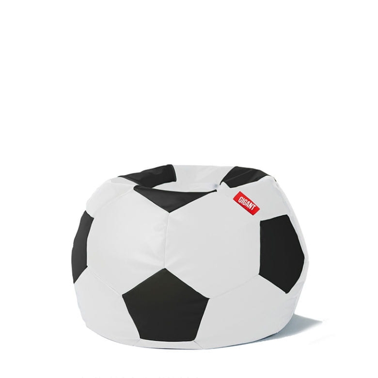 Pufa piłka 250 L skóra ekologiczna kolor biało-czarny nowe-meble.pl Łódź