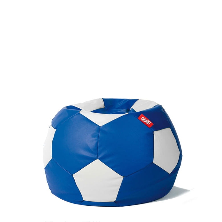 Pufa piłka 250 L skóra ekologiczna kolor niebiesko-biały nowe-meble.pl Łódź