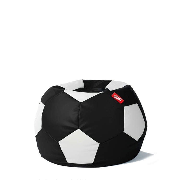 Pufa piłka 250 L skóra ekologiczna kolor czarno-biały nowe-meble.pl Łódź