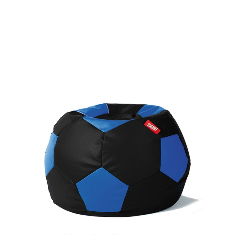 Pufa piłka 250 L skóra ekologiczna kolor czarno-niebieski nowe-meble.pl Łódź