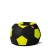 Pufa piłka 250 L skóra ekologiczna kolor czarno-żółty nowe-meble.pl Łódź