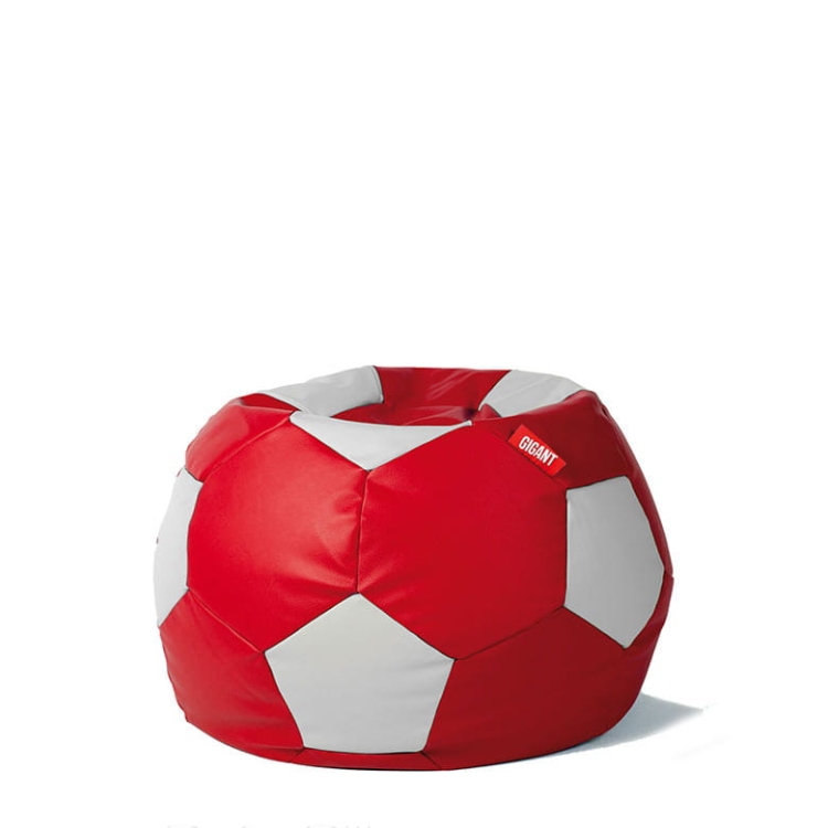 Pufa piłka 250 L skóra ekologiczna kolor czerwono-biały nowe-meble.pl Łódź