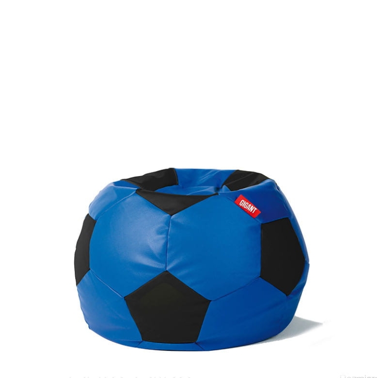 Pufa piłka 250 L skóra ekologiczna kolor niebiesko-czarny nowe-meble.pl Łódź