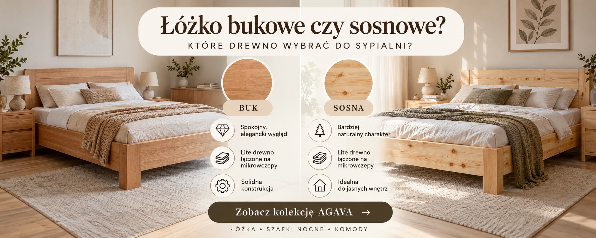 Łóżko bukowe czy sosnowe – porównanie drewna do sypialni nowe-meble.pl